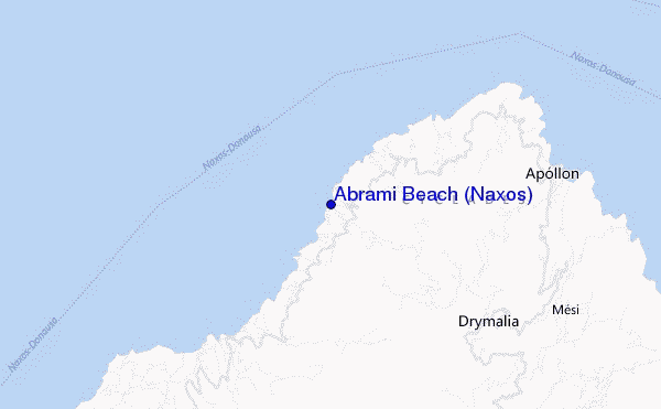 mapa de localização de Abrami Beach (Naxos)