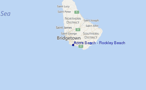 Accra Beach - Rockley Beach Location Map
