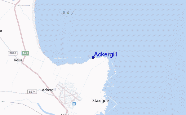 mapa de localização de Ackergill