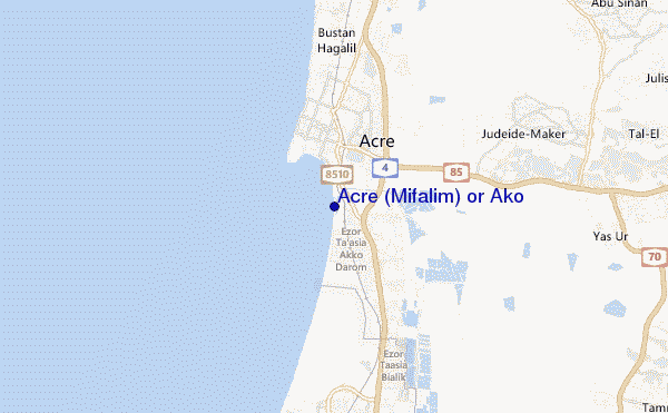 mapa de localização de Acre (Mifalim) or Ako