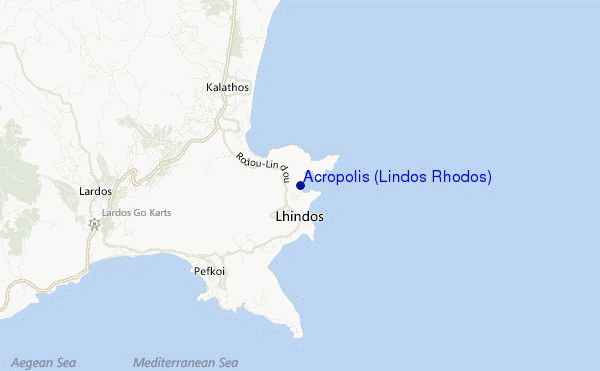mapa de localização de Acropolis (Lindos Rhodos)