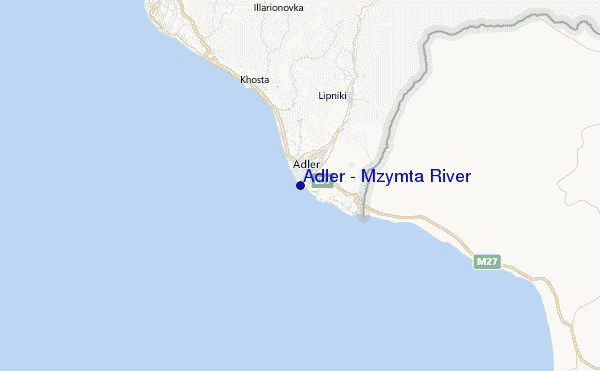 Adler - Mzymta River Location Map