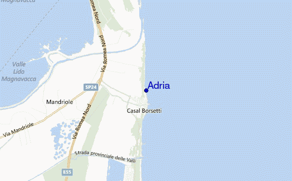 mapa de localização de Adria