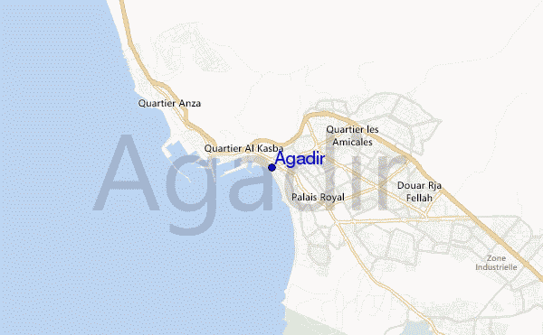 mapa de localização de Agadir