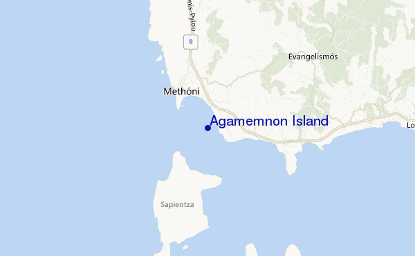 mapa de localização de Agamemnon Island