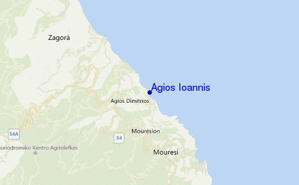 mapa de localização de Agios Ioannis