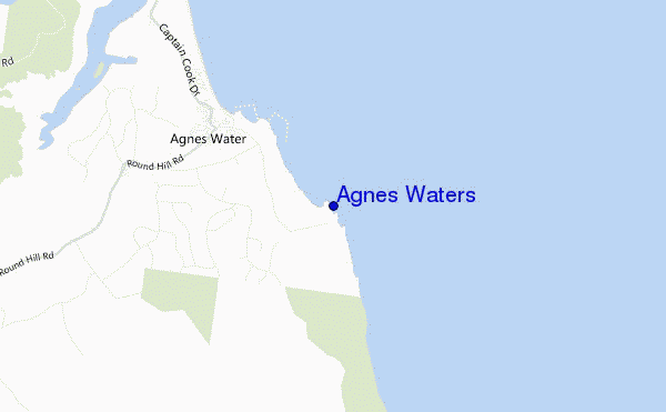 mapa de localização de Agnes Waters