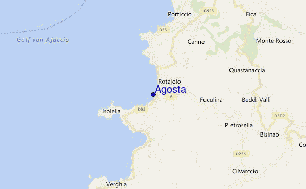 mapa de localização de Agosta