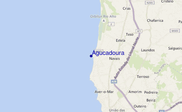 mapa de localização de Agucadoura