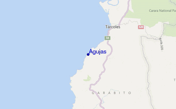 mapa de localização de Agujas