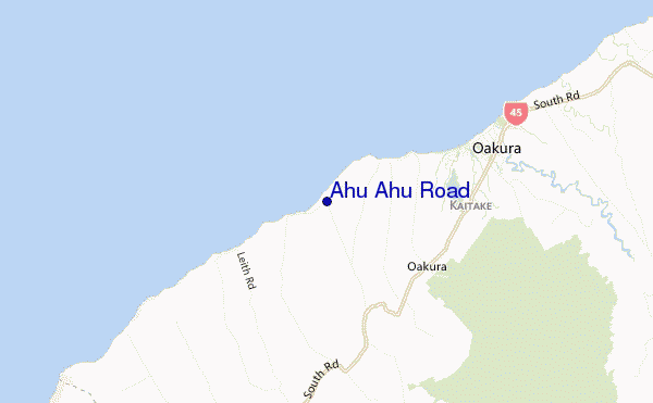 mapa de localização de Ahu Ahu Road