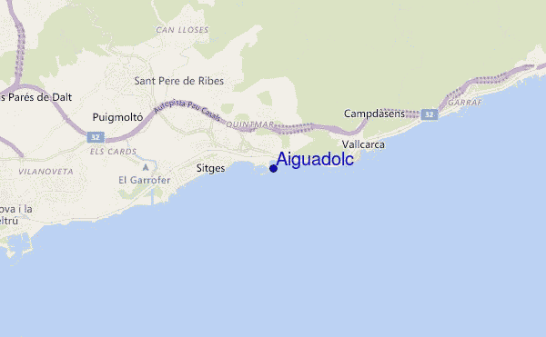 mapa de localização de Aiguadolc