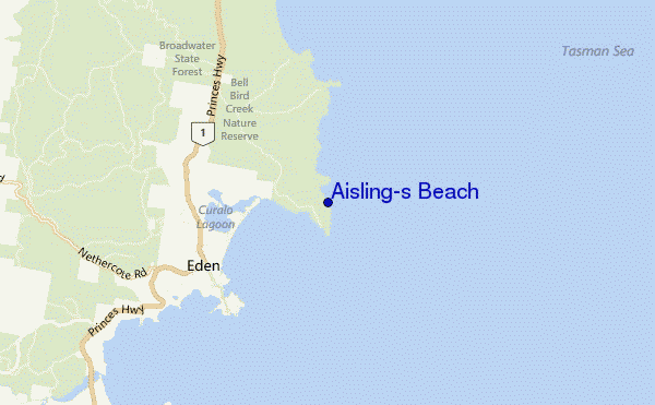 mapa de localização de Aisling's Beach