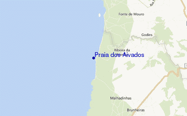 mapa de localização de Praia dos Aivados