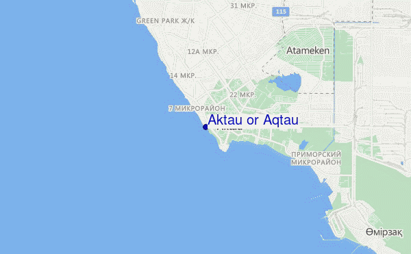 mapa de localização de Aktau or Aqtau