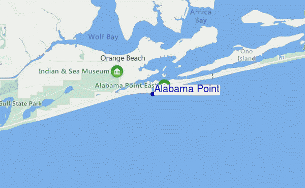 mapa de localização de Alabama Point