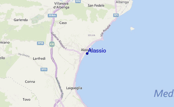 mapa de localização de Alassio
