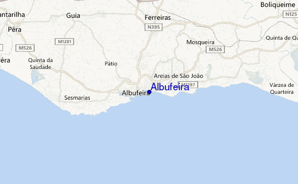mapa de localização de Albufeira