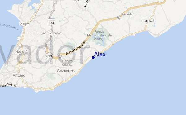 mapa de localização de Alex
