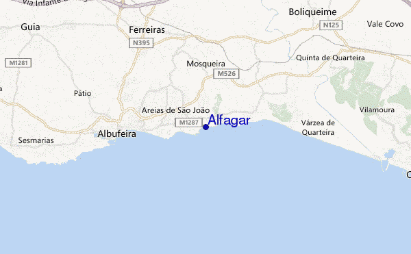 mapa de localização de Alfagar