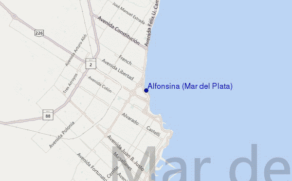 mapa de localização de Alfonsina (Mar del Plata)