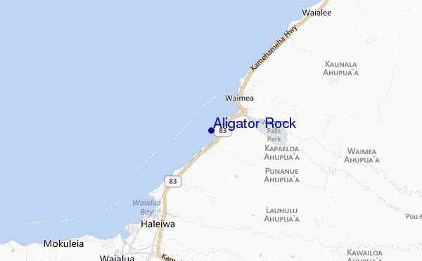 mapa de localização de Aligator Rock