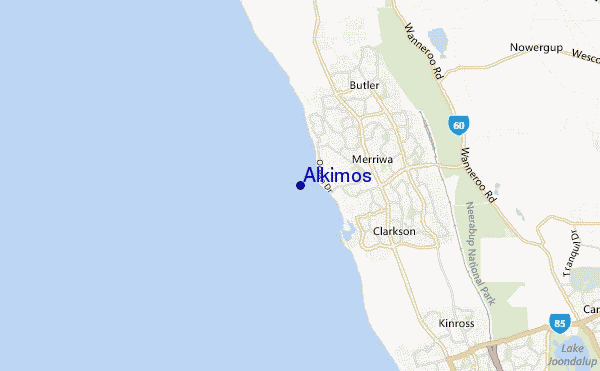 mapa de localização de Alkimos