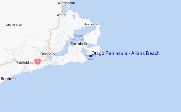 Otago Peninsula - Allans Beach Location Map