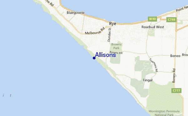 mapa de localização de Allisons