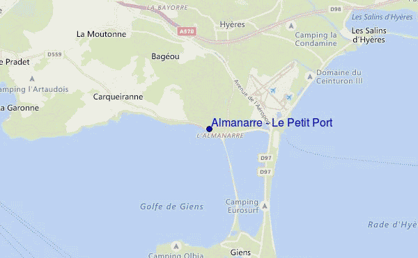 mapa de localização de Almanarre - Le Petit Port