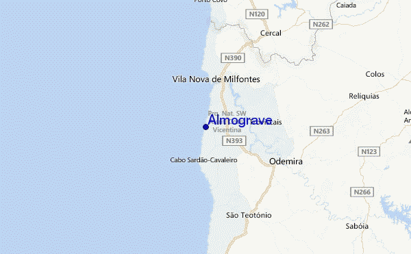 Almograve Location Map