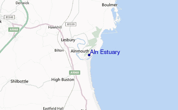 mapa de localização de Aln Estuary