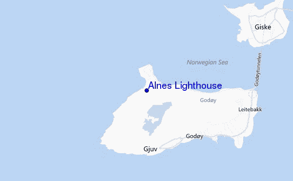 mapa de localização de Alnes Lighthouse