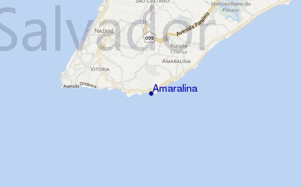 mapa de localização de Amaralina