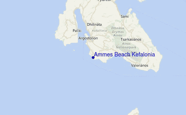 Ammes Beach Kefalonia Location Map