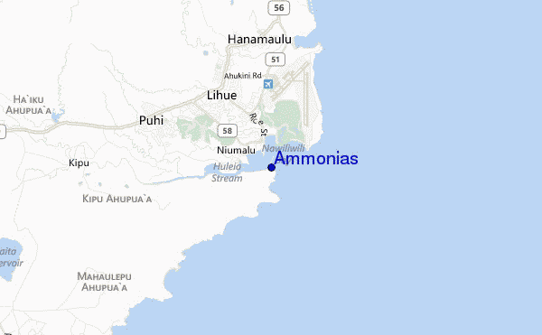mapa de localização de Ammonias