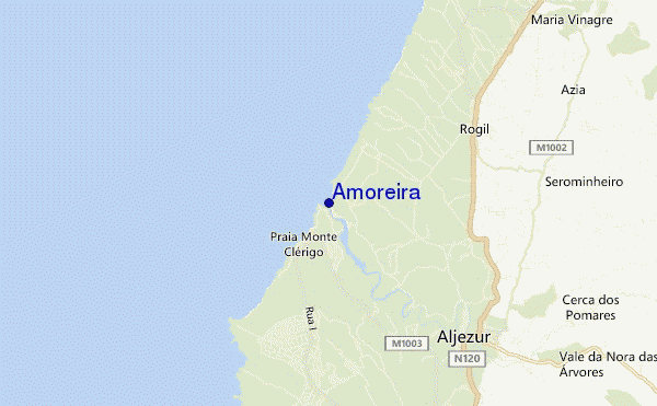 mapa de localização de Amoreira