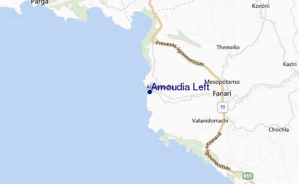 mapa de localização de Amoudia Left