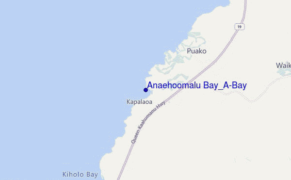 mapa de localização de Anaehoomalu Bay_A-Bay