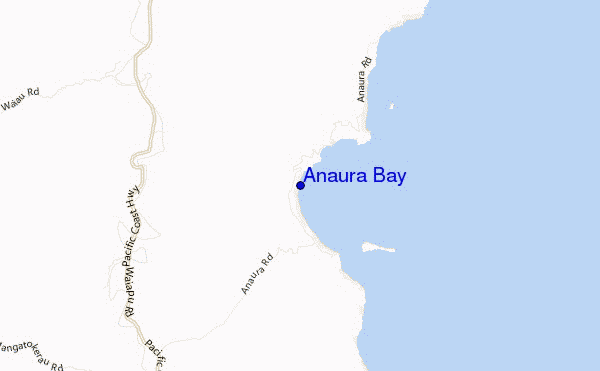 mapa de localização de Anaura Bay