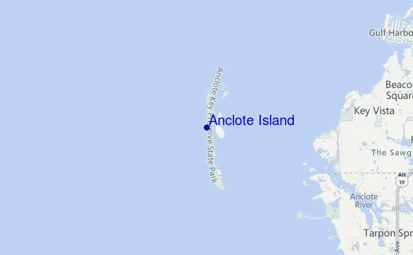 mapa de localização de Anclote Island