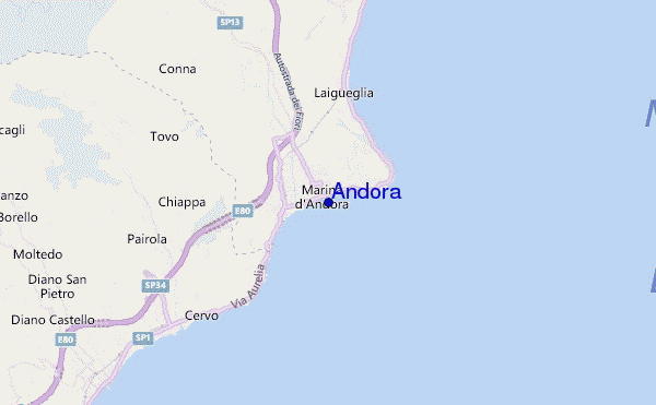 mapa de localização de Andora