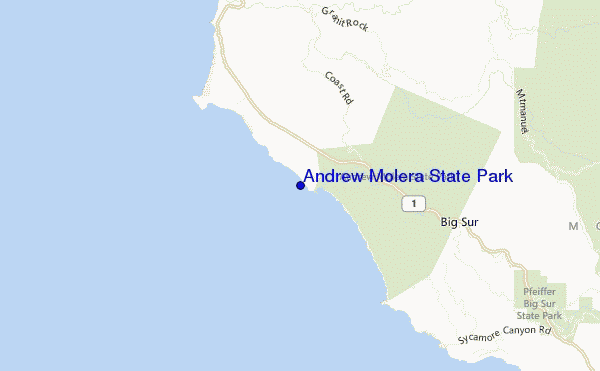 mapa de localização de Andrew Molera State Park