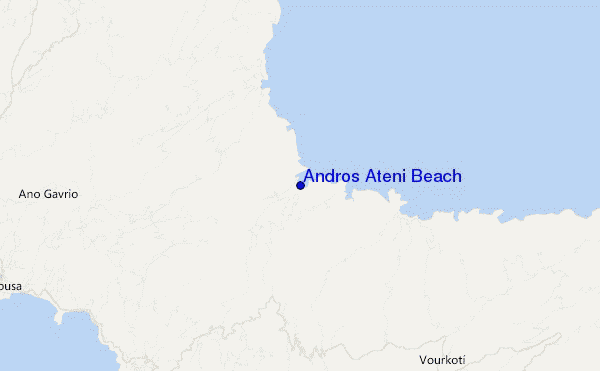 mapa de localização de Andros Ateni Beach