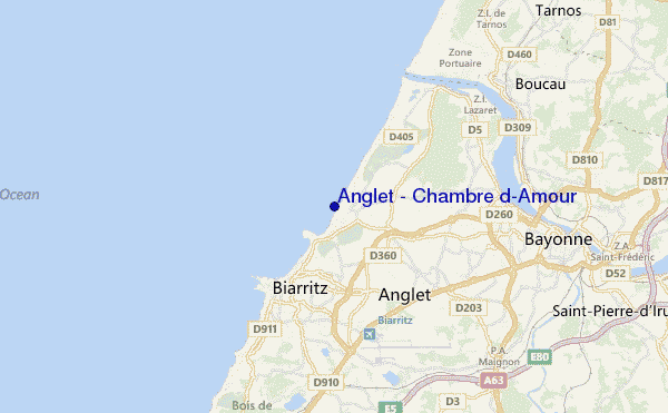 mapa de localização de Anglet - Chambre d'Amour