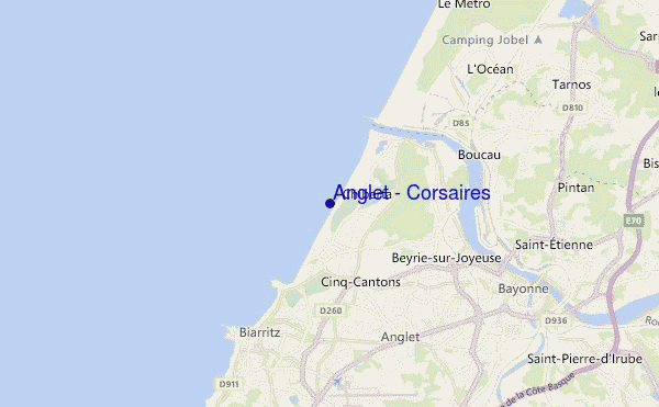 mapa de localização de Anglet - Corsaires