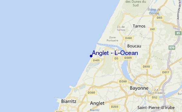 mapa de localização de Anglet - L'Ocean
