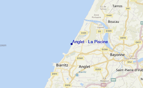 mapa de localização de Anglet - La Piscine