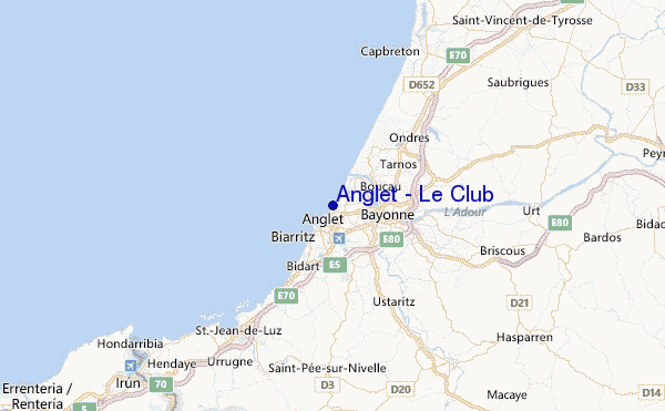 Anglet - Le Club Location Map