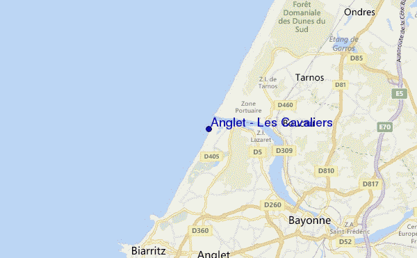mapa de localização de Anglet - Les Cavaliers